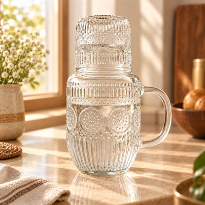 Linear Glass Carafe Set (540 ml Carafe & Glass) — view 5