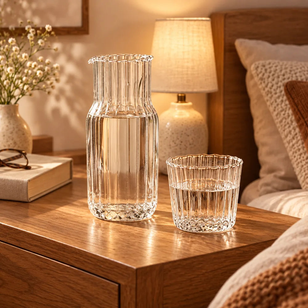 Compact Bedside Carafe & Glass (Large Carafe & Glass) — view 2