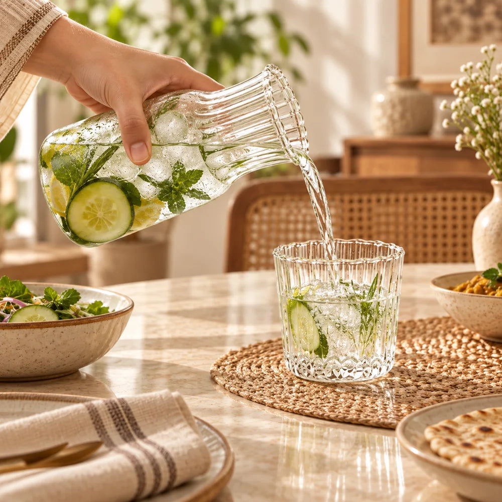 Compact Bedside Carafe & Glass (Large Carafe & Glass) — view 3