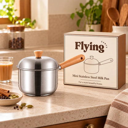 Mini Stainless Steel Milk Pan (400 ml & Lid) — view 6