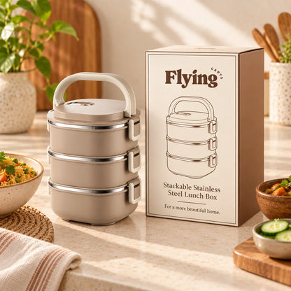Stackable Stainless Steel Lunch Box (1400 ml & 2 Layers) — view 6