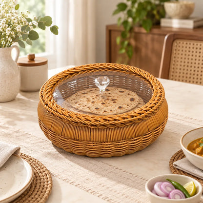 Round Lidded Woven Basket (30 × 11 cm) — view 1