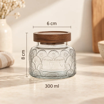 Vintage Floral Glass Storage Jars (650 ml) — view 5