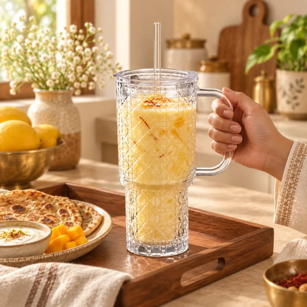 Gem-Cut Handle & Straw Tumbler (750 ml) — view 2