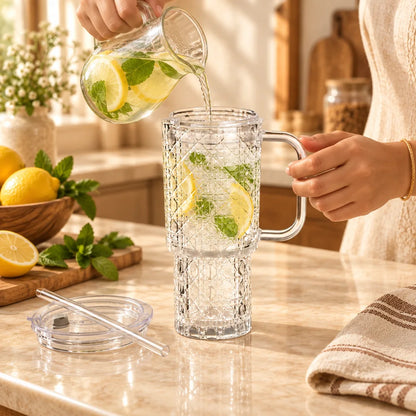 Gem-Cut Handle & Straw Tumbler (750 ml) — view 3