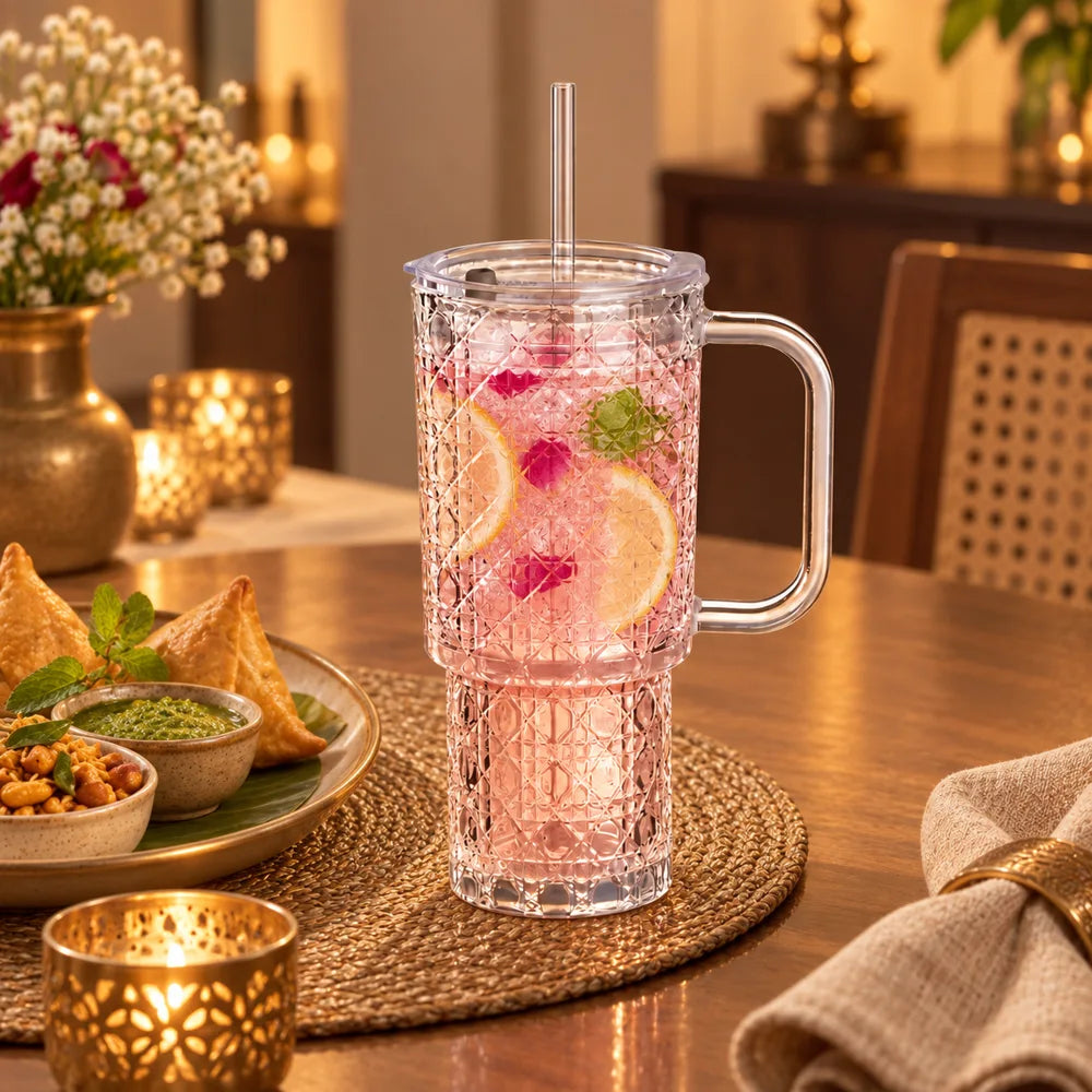 Gem-Cut Handle & Straw Tumbler (750 ml) — view 5