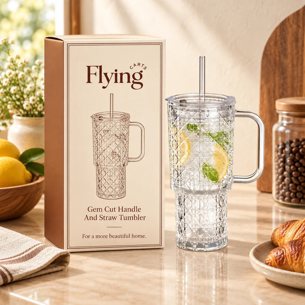 Gem-Cut Handle & Straw Tumbler (750 ml) — view 6