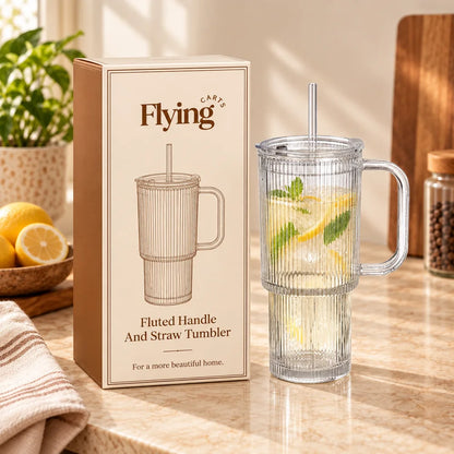 Fluted Handle & Straw Tumbler (750 ml) — view 6
