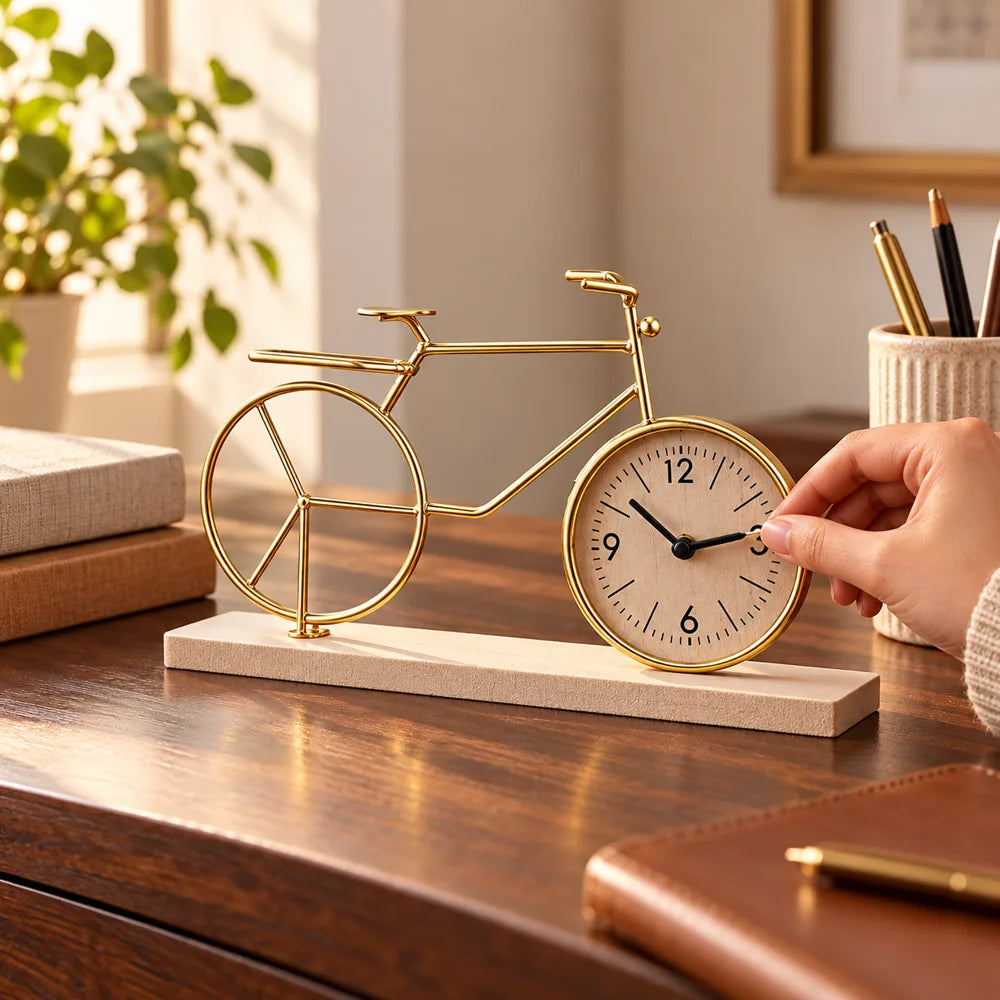 Vintage Bicycle Table Clock — view 2