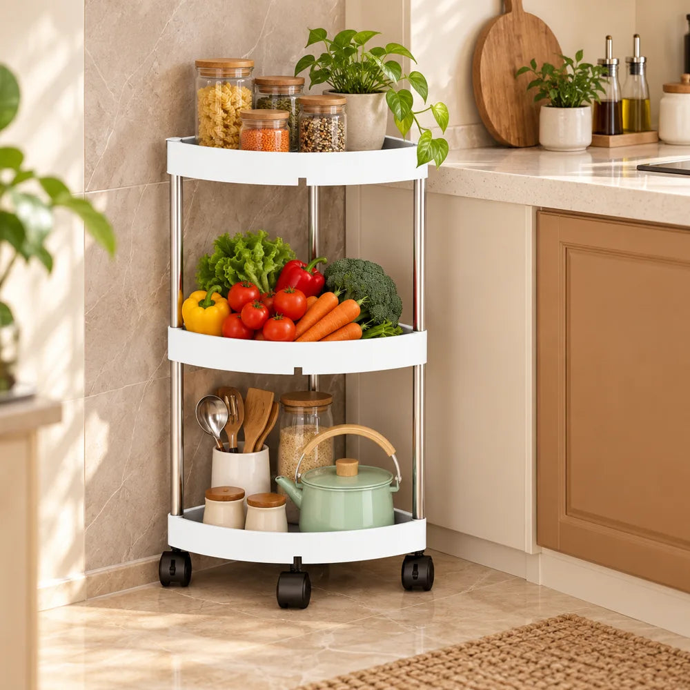 Slim Corner Trolley Steel Frame (3 Tiers) — view 1