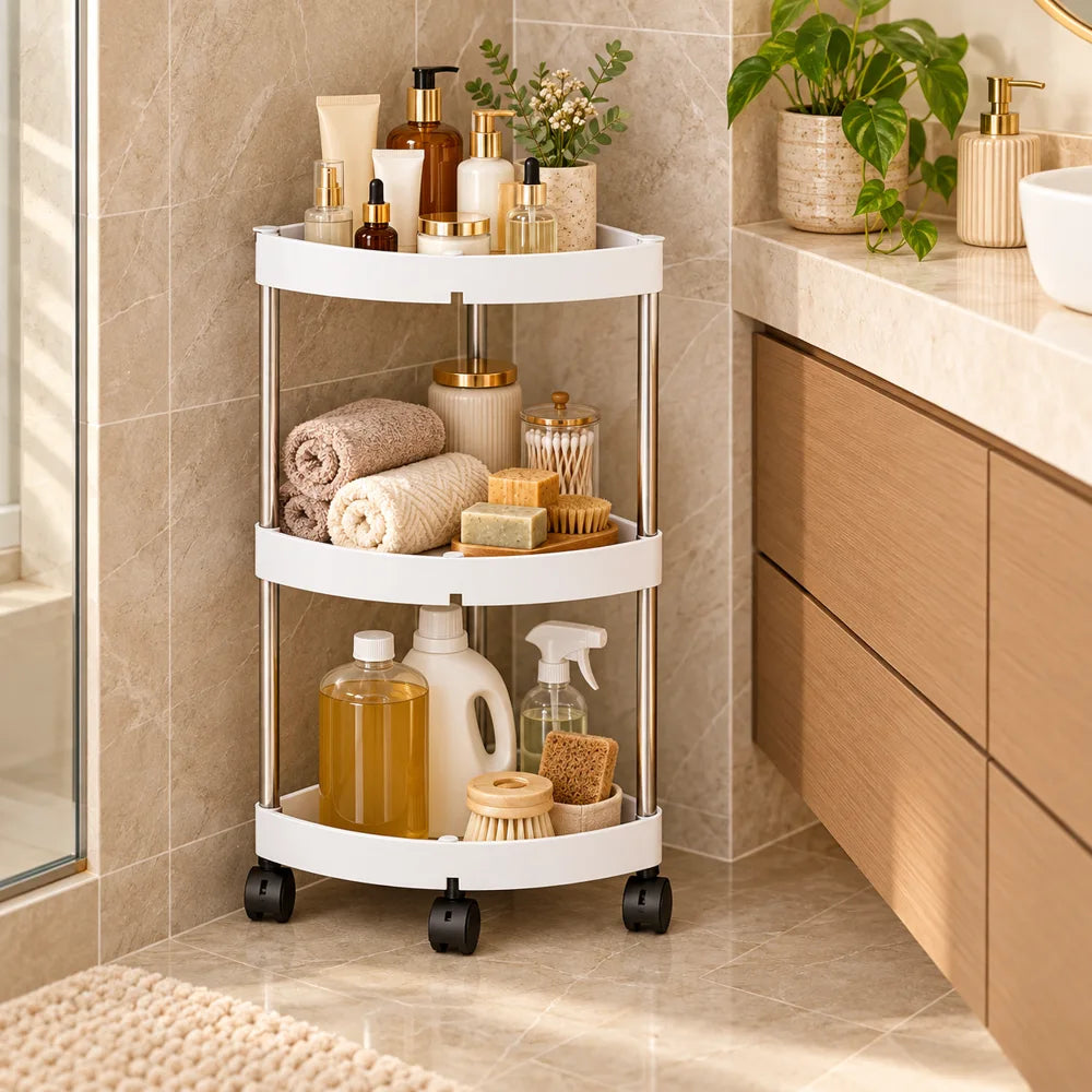 Slim Corner Trolley Steel Frame (3 Tiers) — view 3