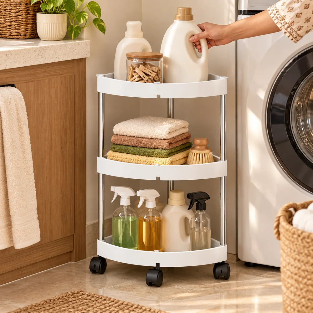 Slim Corner Trolley Steel Frame (3 Tiers) — view 4