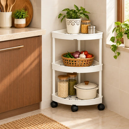 Slim Corner Trolley Plastic Frame (3 Tiers) — view 1