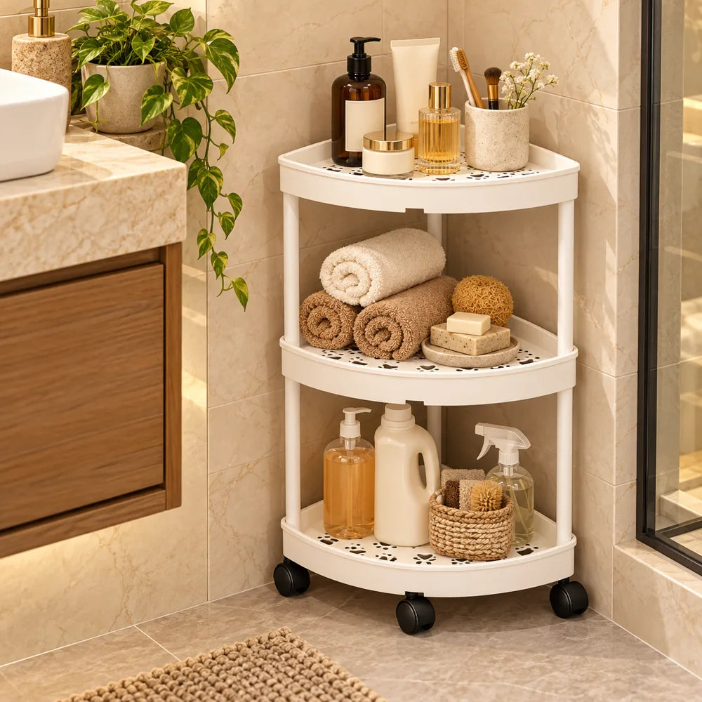 Slim Corner Trolley Plastic Frame (3 Tiers) — view 3