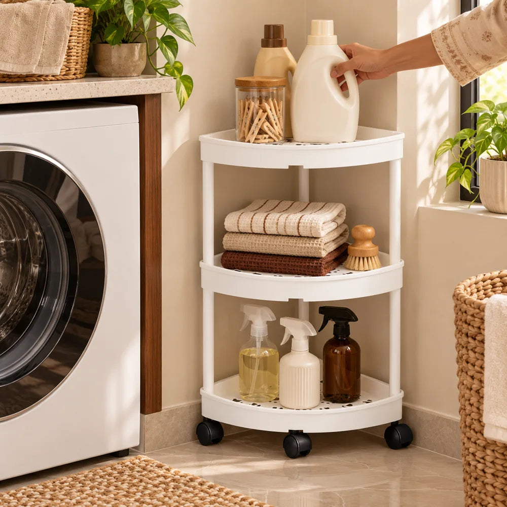 Slim Corner Trolley Plastic Frame (3 Tiers) — view 4