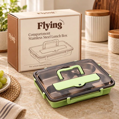 Compartment Stainless Steel Lunch Box (4 Compartments & Bowl & Cutlery) — view 6