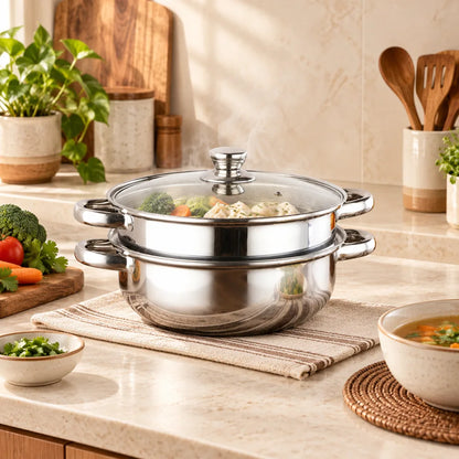 Stainless Steel Steamer & Soup Pot (28 cm & Steamer) — view 1