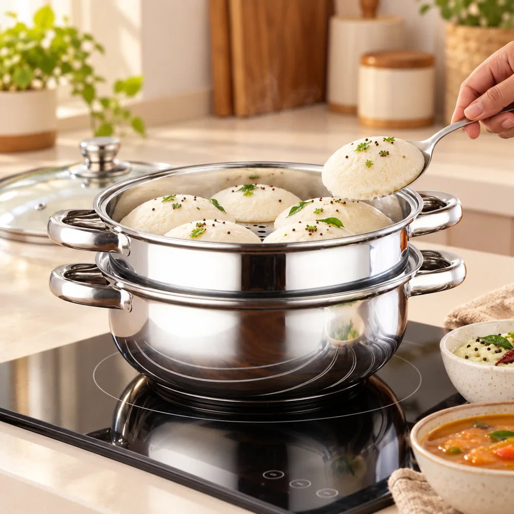 Stainless Steel Steamer & Soup Pot (28 cm & Steamer) — view 4
