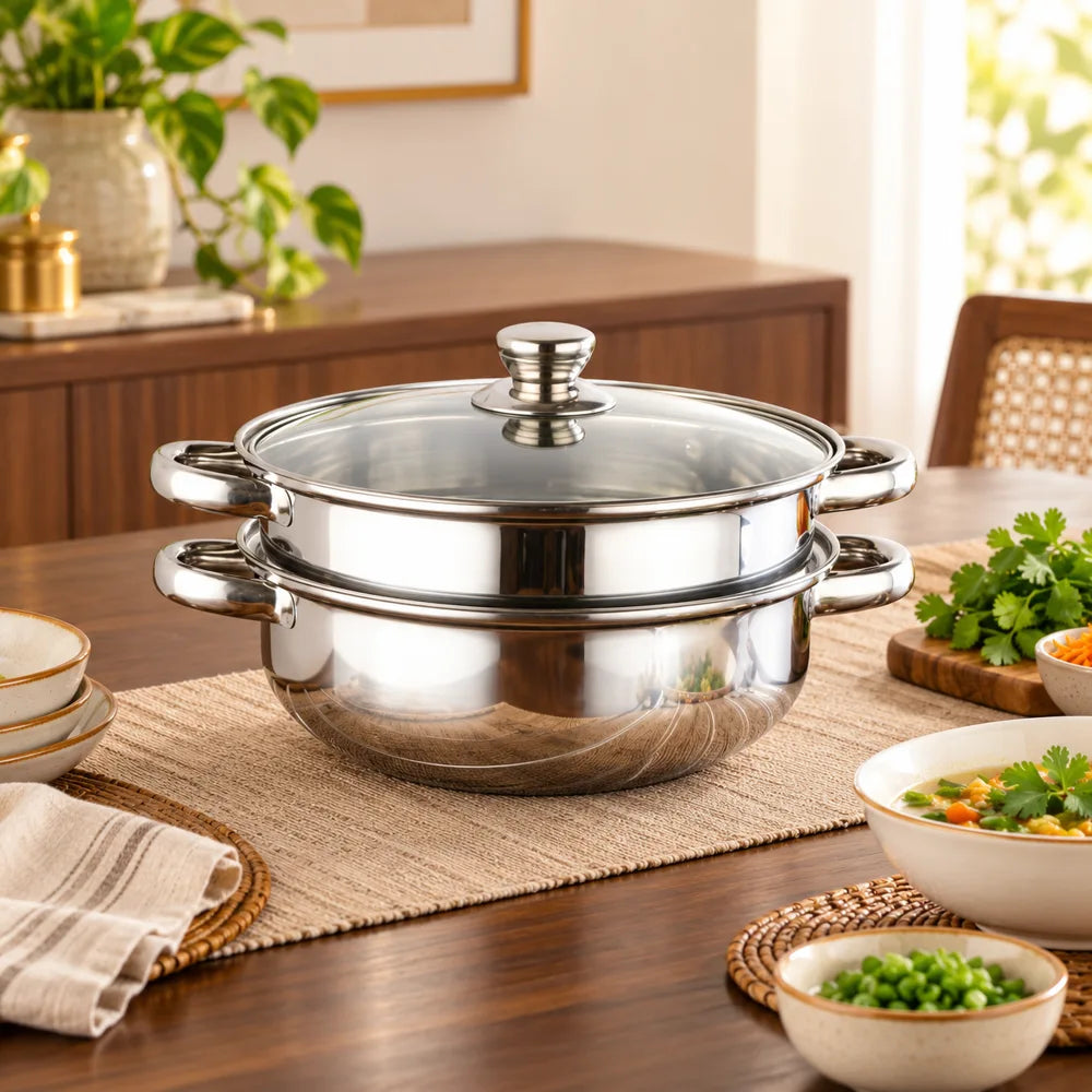 Stainless Steel Steamer & Soup Pot (28 cm & Steamer) — view 5