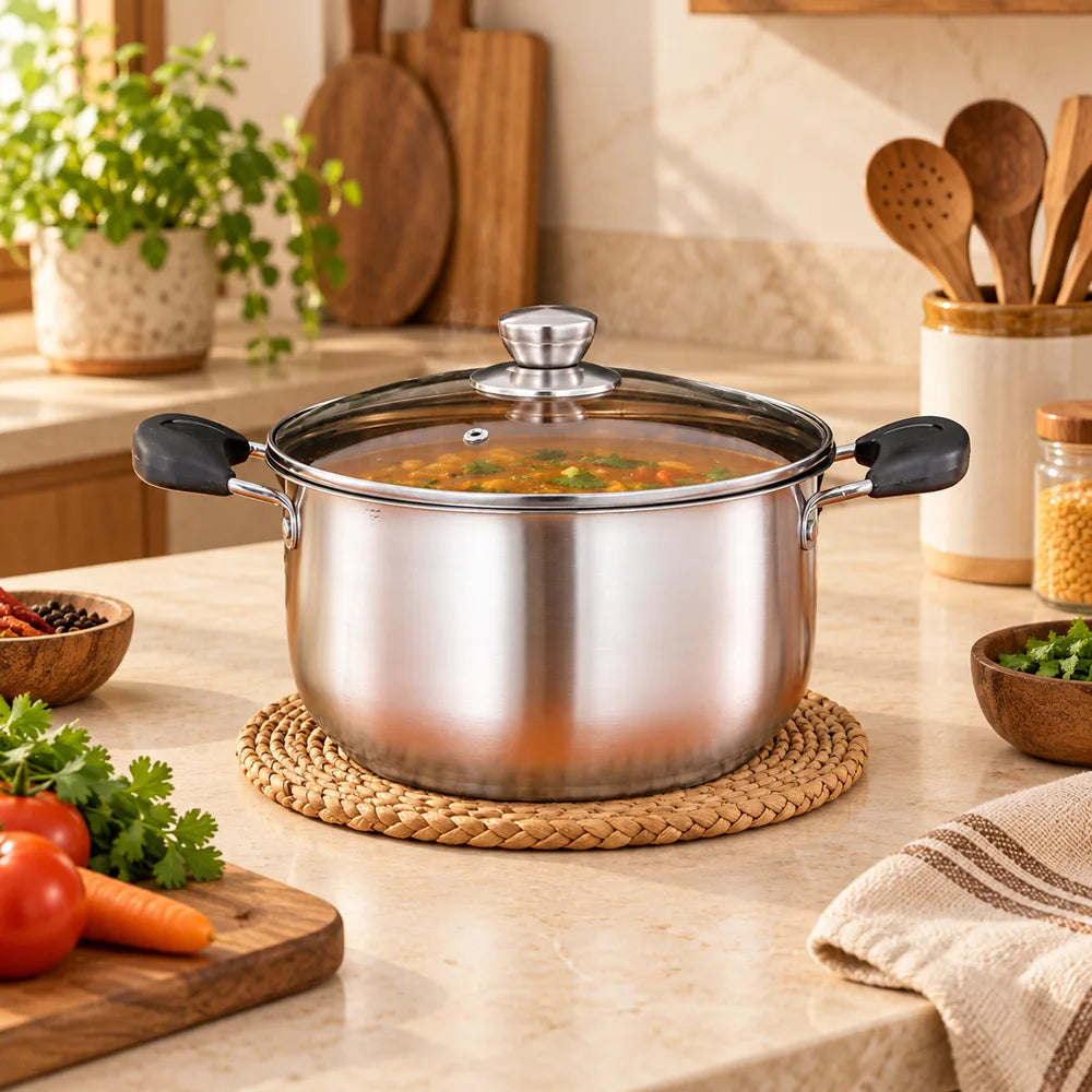 Steel Soup Pot with Lid (20 cm) — view 1