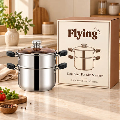 Steel Soup Pot with Steamer (20 cm) — view 6