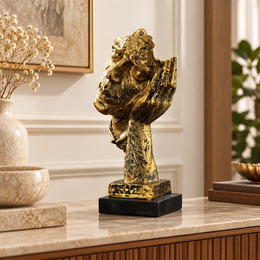Quietude Antiqued Gold Tone Listening Sculpture — view 1
