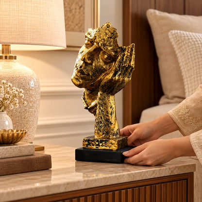 Quietude Antiqued Gold Tone Listening Sculpture — view 3