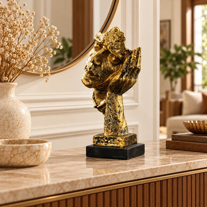 Quietude Antiqued Gold Tone Listening Sculpture — view 4