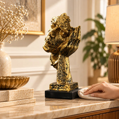 Quietude Antiqued Gold Tone Listening Sculpture — view 5