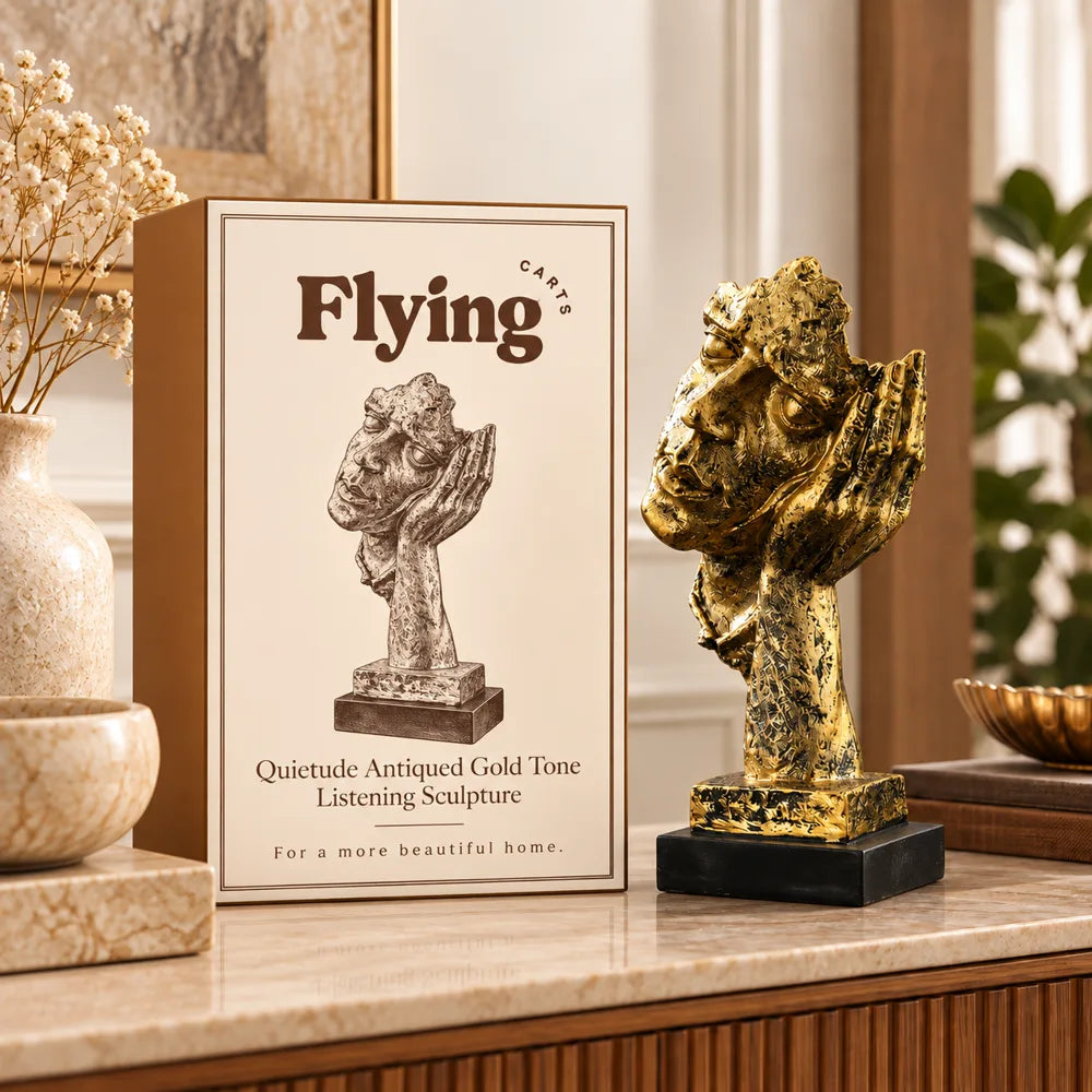 Quietude Antiqued Gold Tone Listening Sculpture — view 6