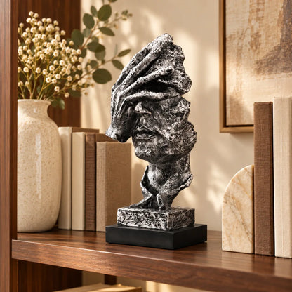 Quietude Antiqued Silver Reflection Sculpture — view 2