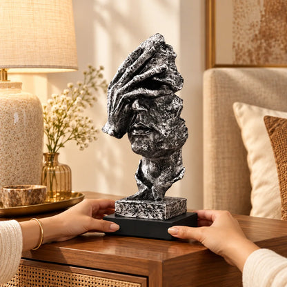Quietude Antiqued Silver Reflection Sculpture — view 3