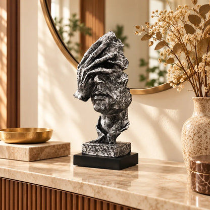 Quietude Antiqued Silver Reflection Sculpture — view 4
