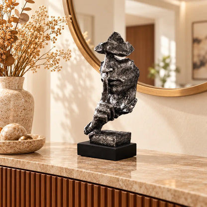 Quietude Antiqued Silver Silence Sculpture — view 4