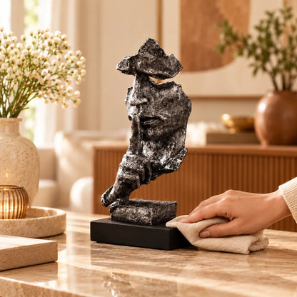 Quietude Antiqued Silver Silence Sculpture — view 5