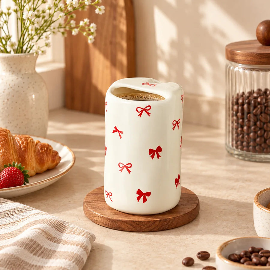 Ribbon Bow Ceramic Mug (330 ml) — view 1