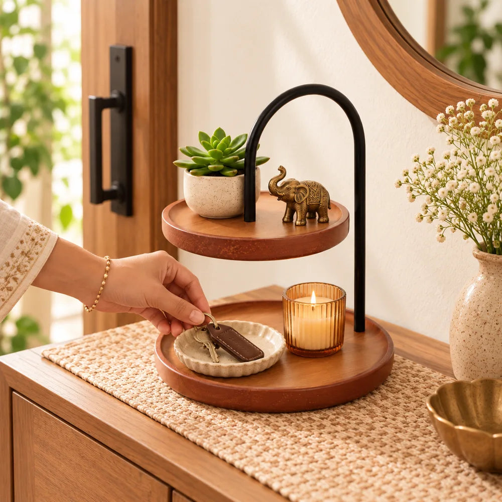 Compact Two-Tier Entryway Display Stand — view 2