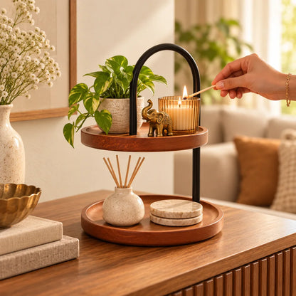 Compact Two-Tier Entryway Display Stand — view 4