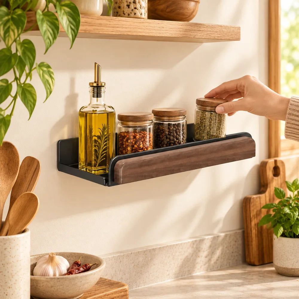 Minimal Wall-Mounted Spice Shelf (40 cm) — view 2