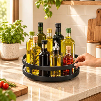Black Round Rotating Spice Organiser — view 2