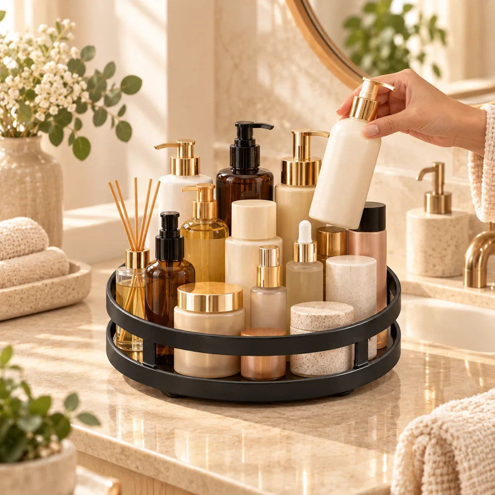 Black Round Rotating Spice Organiser — view 4