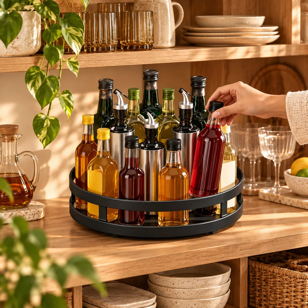 Black Round Rotating Spice Organiser — view 6