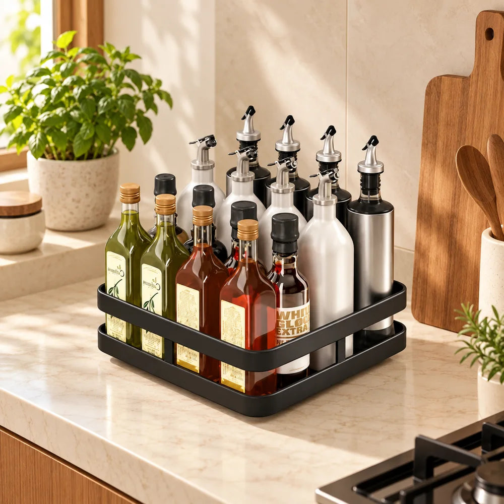 Black Square Rotating Spice Organiser — view 1