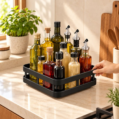 Black Square Rotating Spice Organiser — view 2