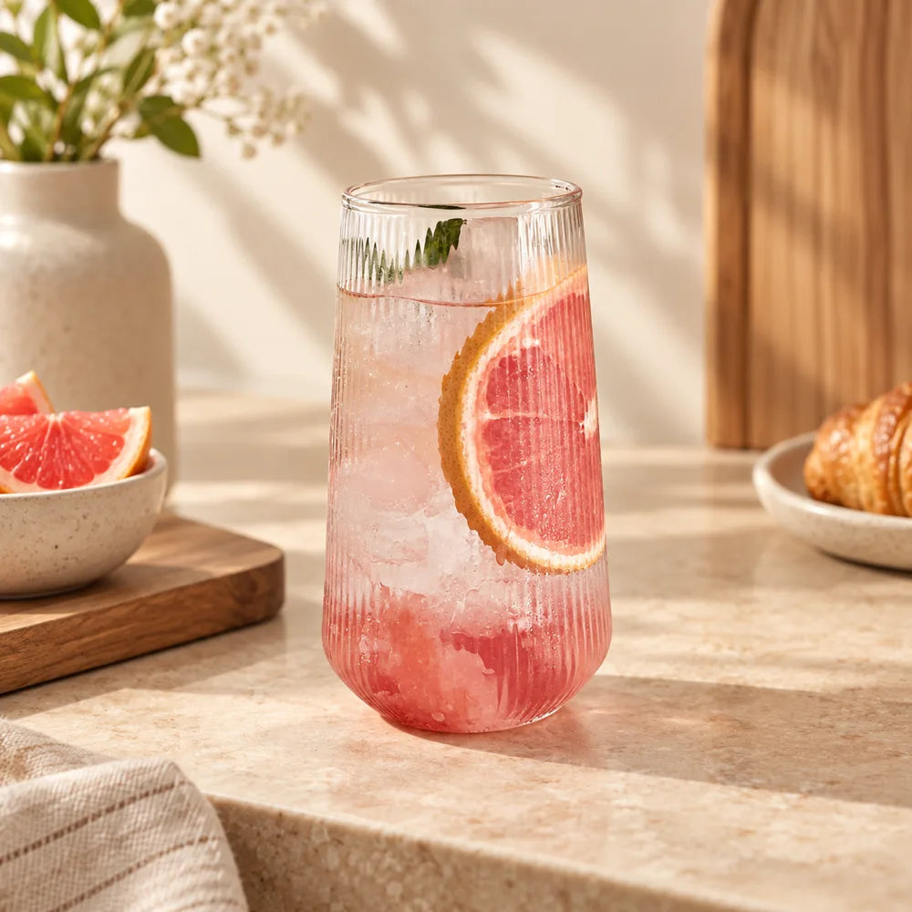 Large Ribbed Everyday Glass (500 ml) — view 1