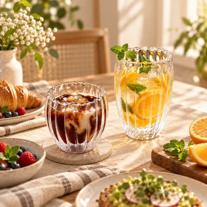 Ribbed Double-Wall Oval Glass (250 ml) — view 3