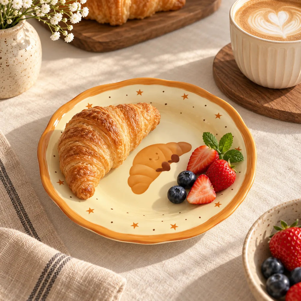 Croissant Ceramic Side Plate (8 Inch) — view 1