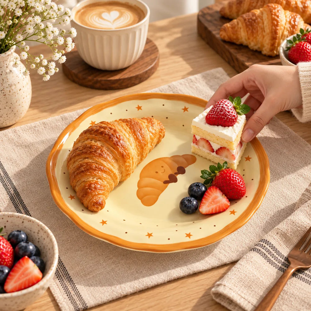Croissant Ceramic Side Plate (8 Inch) — view 2