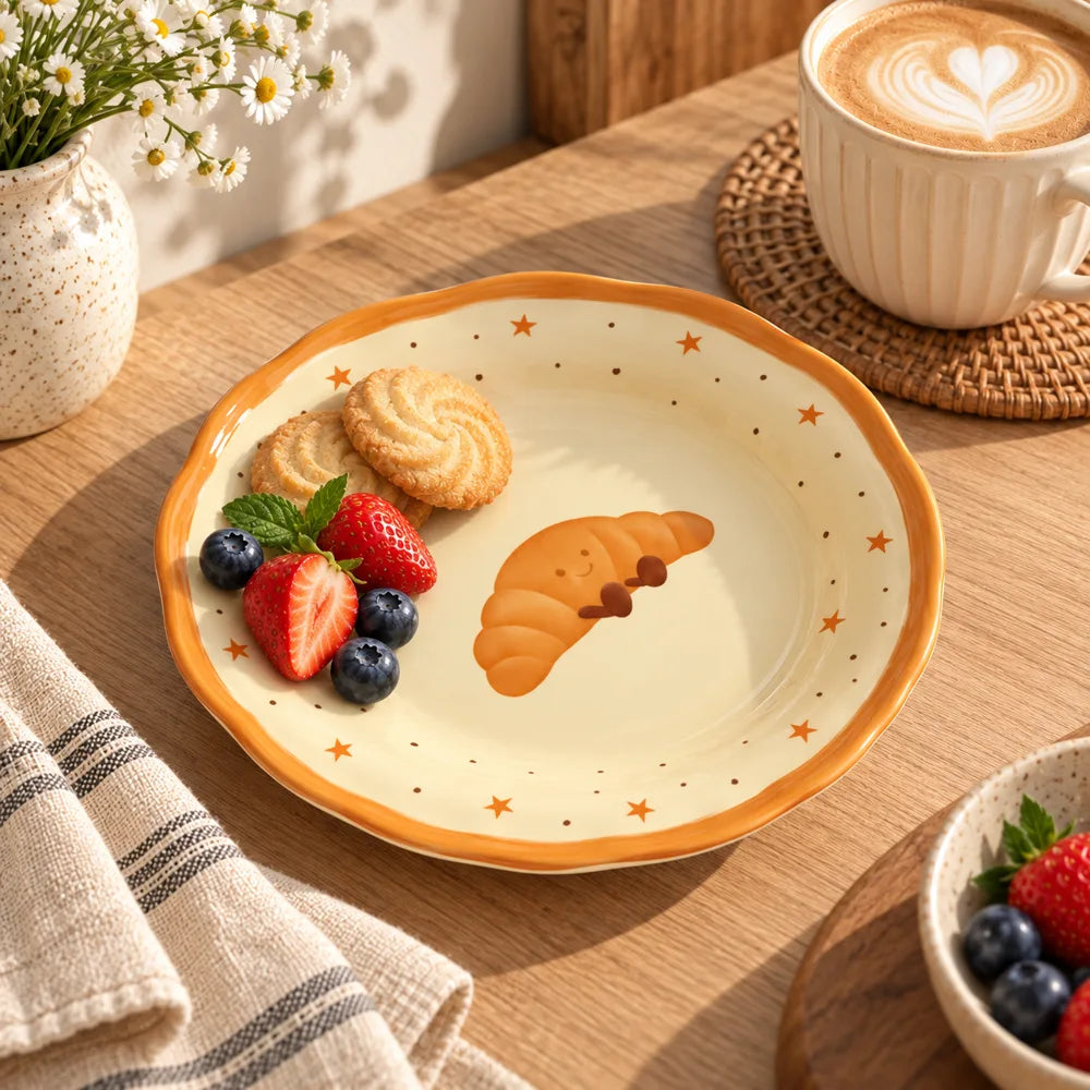 Croissant Ceramic Side Plate (8 Inch) — view 3