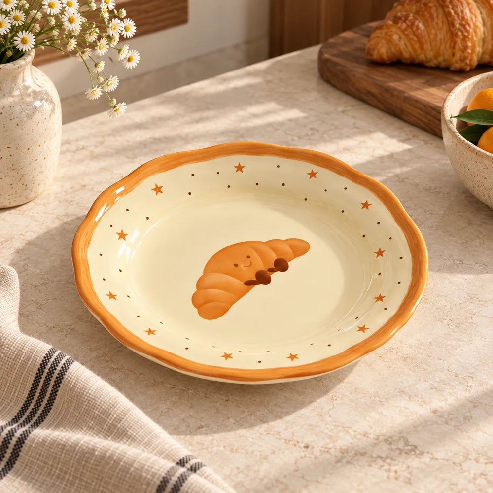 Croissant Ceramic Side Plate (8 Inch) — view 4